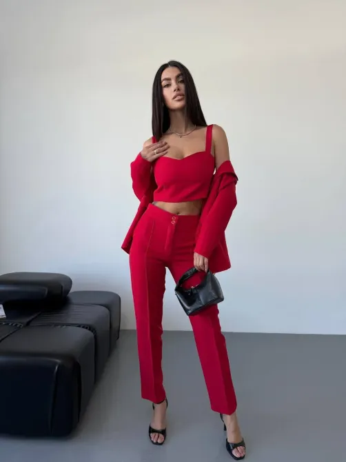 Стильний брючний костюм трійка із піджаком Одеса - фото 10