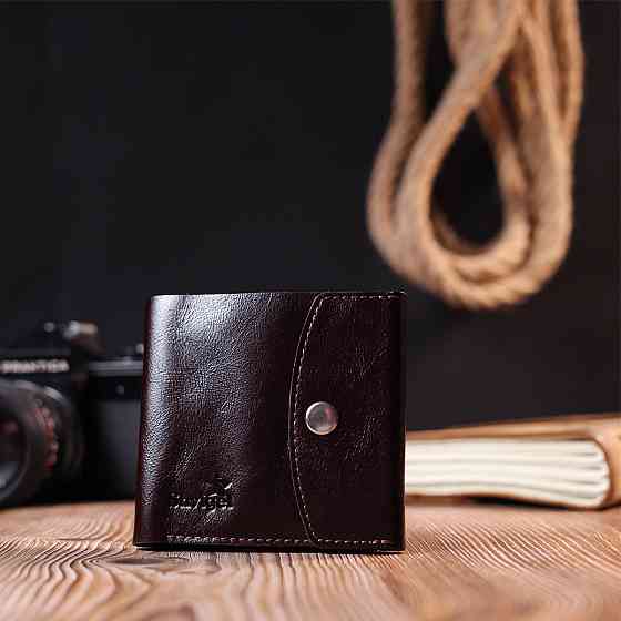 Класичне чоловіче портмоне із натуральної шкіри Shvigel 16621 Коричневий Київ