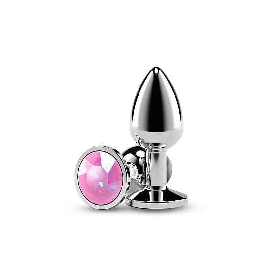 Анальна пробка NS Novelties Rear Assets — Silver — Small — Pink Gem Sex Aura Київ