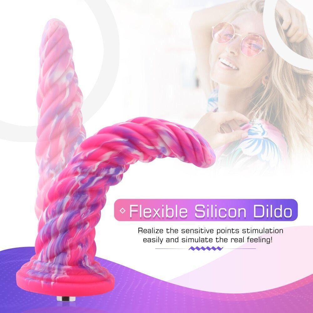 Фантазійний фалоімітатор 10.12″ для секс-машин Hismith Silicone Dildo rose Monster Series, KlicLok Sex Aura Київ - фото 3
