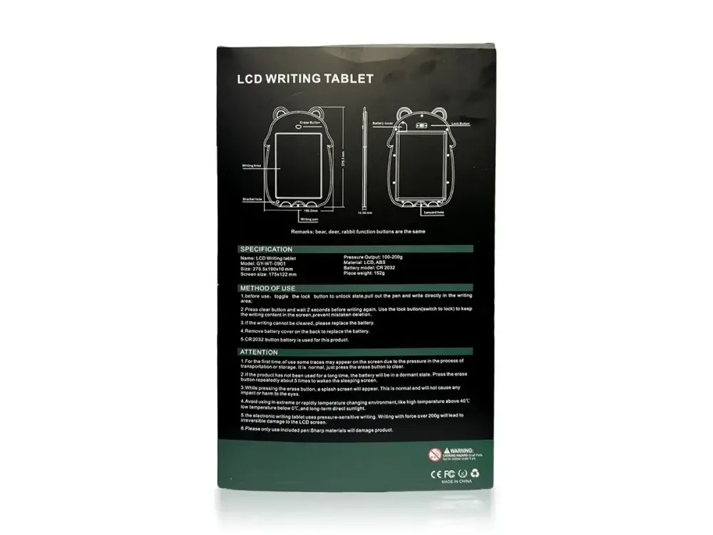 Планшет графічний 9" дитячий кольоровий LCD Writing Tablet GY-WT-0901 Одеса - фото 4