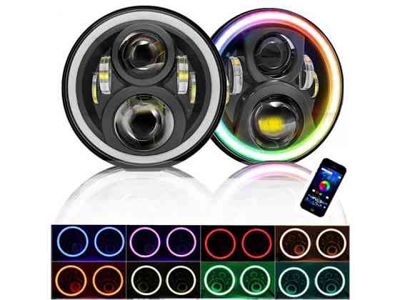 Комплект світлодіодних фар AllLight JR-4/1-60W ближнє+дальнє НИВА, ВАЗ, ГАЗ, УАЗ, JEEP, VW (керування габаритами через смартфон) Харків