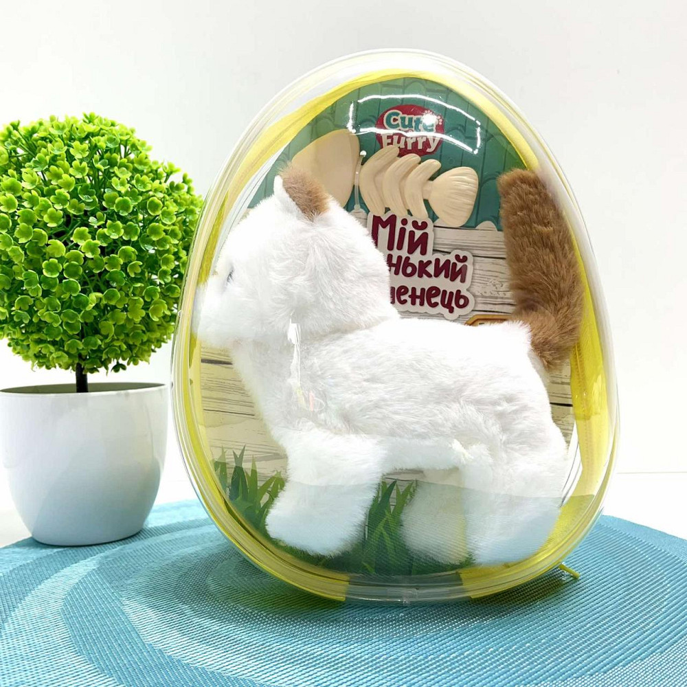 Кошеня інтерактивне ходить видає звуки ворушить хвостиком в рюкзаку Білий з коричневим (777-23C) Чернігів - фото 6