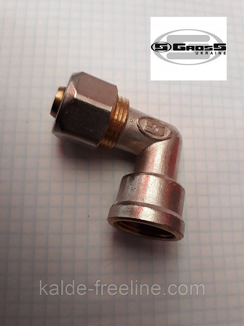 Кут з внутрішньою різьбою 20*3/4 F Gross (посилений) для металопластикової труби Харків - фото 1