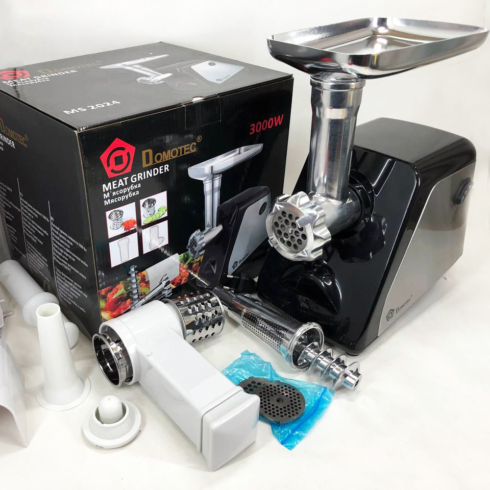 Топ м'ясорубок DOMOTEC MS-2024 3000 Вт, Електром'ясорубки з металевими шестернями CG-38 Львів - фото 12