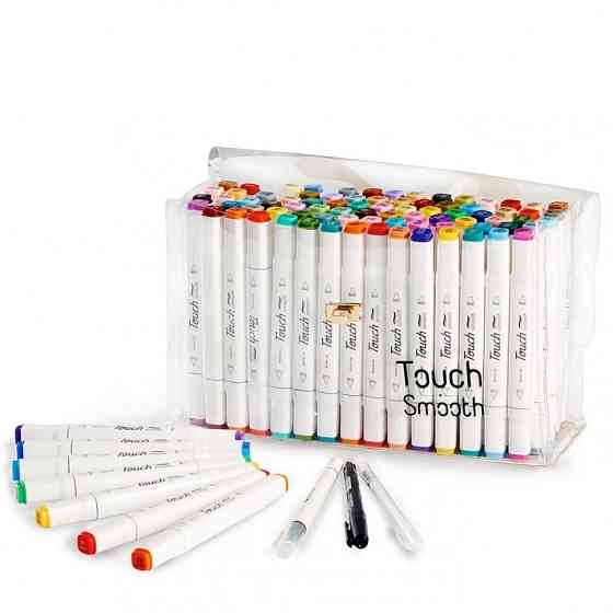 Набір якісних двосторонніх кольорових маркерів Touch Smooth для скетчинга на спиртовій основі 80 штук Кам'янець-Подільський