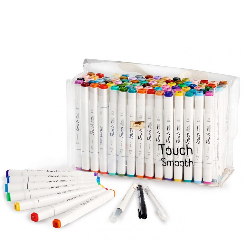 Набір якісних двосторонніх кольорових маркерів Touch Smooth для скетчинга на спиртовій основі 80 штук Кам'янець-Подільський - фото 3