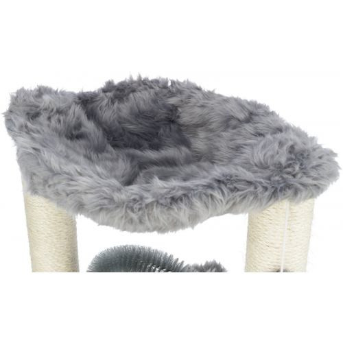 Дряпка-комплекс Trixie Baza для кошек с игрушкой сизаль/плюш серая 41х41х50 см Киев - изображение 4