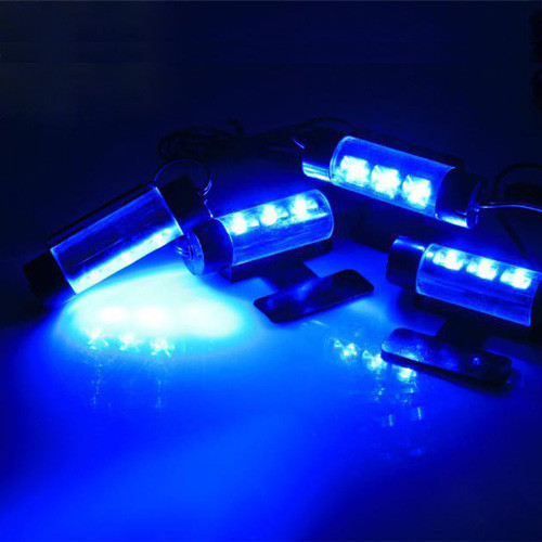Декоративне LED підсвічування салону авто синє 4х3, світлодіодне освітлення для інтер'єру автомобіля 12В Київ - фото 2