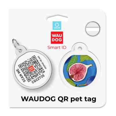 Адресник для животных WAUDOG Smart ID с QR паспортом "Инжир", круг 25 мм (225-4053) Винница