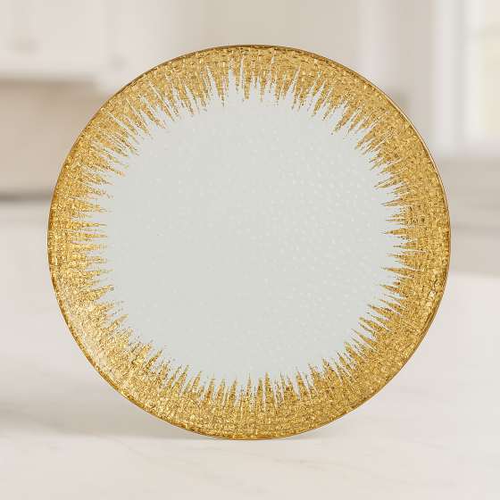 Набор стеклянных тарелок 20 см (6 шт) | Блюдо десертное/сервировочное Киев