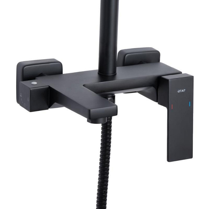 Душевая система из латуни Qtap Gemini на три потребителя (с изливом) QTGEM111BLM45686 Black Matt Харьков - изображение 3