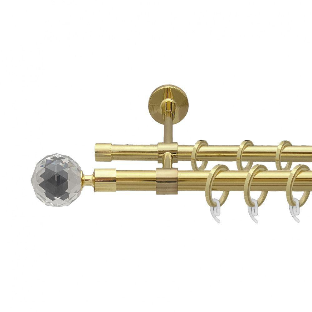 Карниз Orvit Люміера металевий дворядний закритий гладка труба кільце фасонне металеве  Золото 19\16 мм 200 см Львов - изображение 1