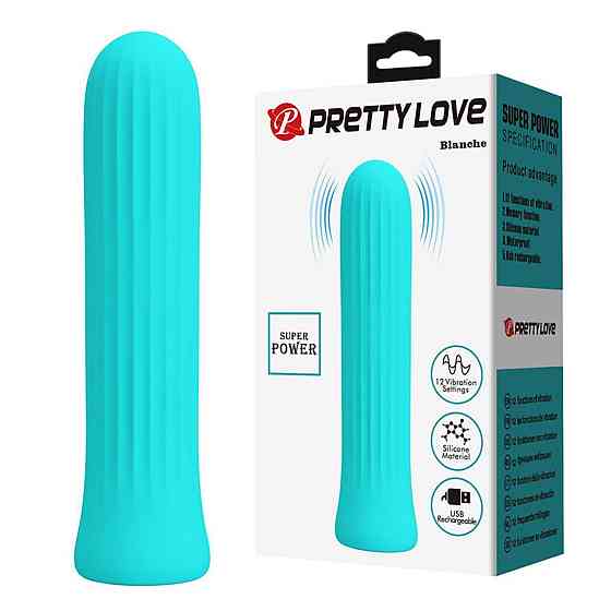 Мини-вибратор PRETTY LOVE Blanche бирюзовый, 2 х 10 см Sex Aura Киев