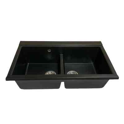 Мойка кухонная Adamant Similar чорний + змішувач + дозатор + ополіскувач склянок + колан (4824296106503) Вінниця