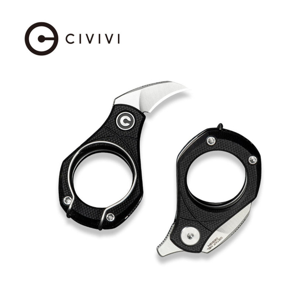 Нож складной карманный Civivi Pyrus, (1.6 см) 14C28N / G10 черный Киев - изображение 9