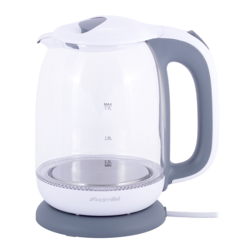 Електрочайник 1,7л 1850-2200W пластик (диск) білий/сірий 1720G KAMILLE Житомир - фото 7