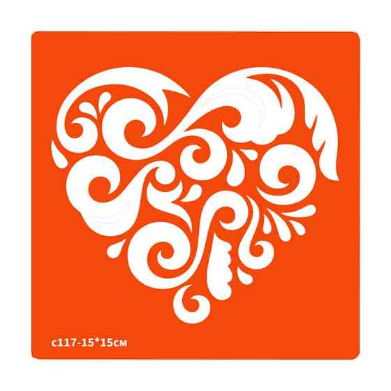 Трафарет для био-тату Сердечко c117-15*15см, размер 15х15см Винница