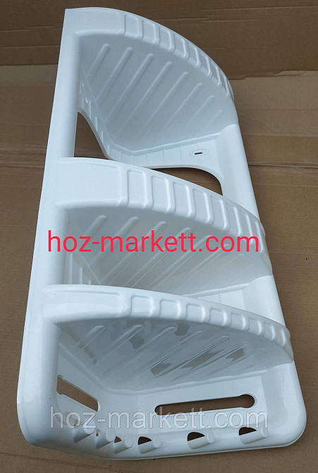 Полиця у ванну кутова пластикова біла 28 х 17.5 х 45 см Харків - фото 6