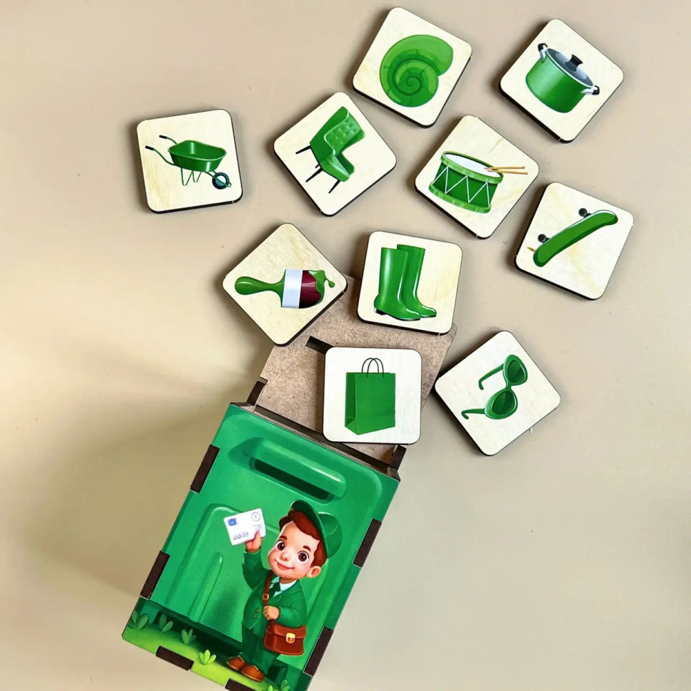 Дерев'яна настільна гра "Веселий листоноша" Ubumblebees (ПСД081) PSD081 сортер-комодик Вінниця - фото 8