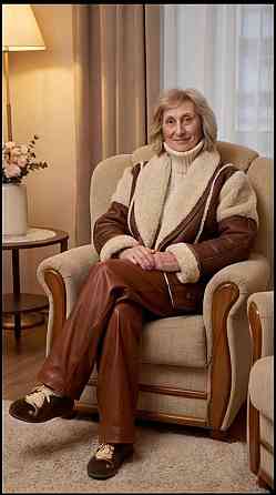 Стильна жіноча дублянка-пілот із натурального хутра (овчина) Харків