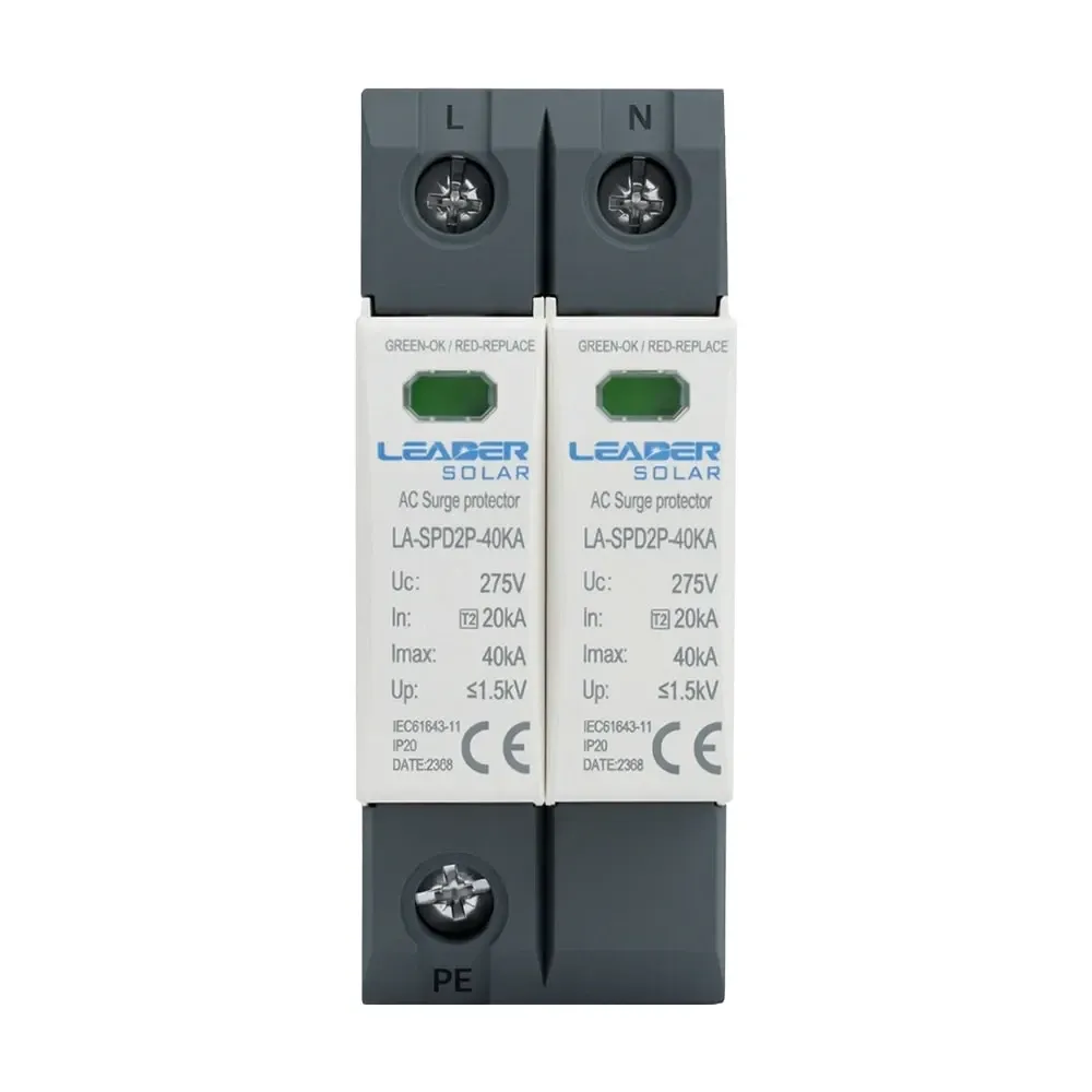 Обмежувач напруги Leader LA-SPD2P-40KA (1P+N) 275V AC під DIN-рейку (42-00270) Киев - изображение 2