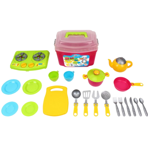 Іграшкова Кухня + Набір посуду (валізка) №8 Технок 2407 Житомир