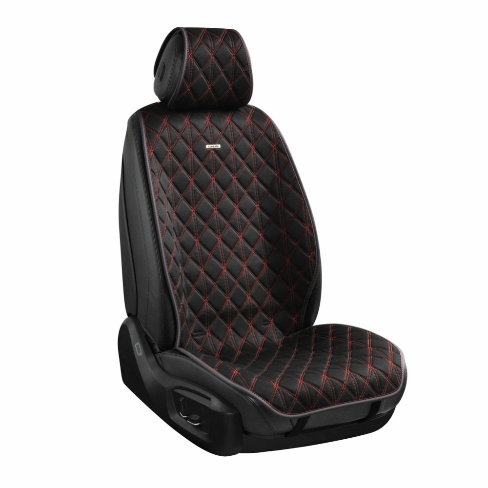 Комплект преміум накидок для сидінь CarLife Nitro, black-red Львів - фото 1