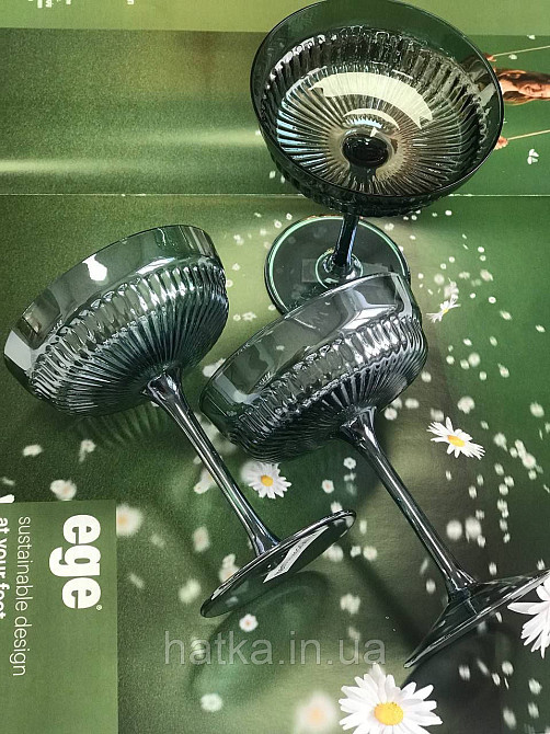 Келих для вина і шампанського 200 мл «Гринвиль» смарагдове скло Київ - фото 9