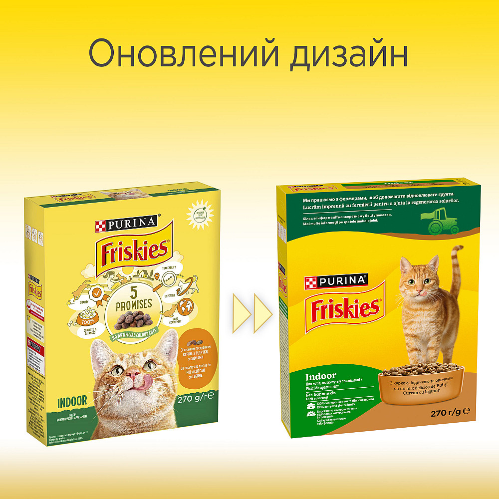 Сухой корм FRISKIES Indoor для взрослых кошек, постоянно находящихся в помещении, с курицей и индейкой, с овощами, 270 г Киев - изображение 8