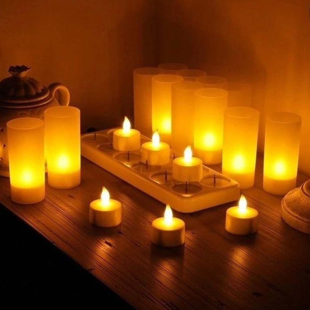 Набор светодиодных свечей на батарейках, 24 шт / Декоративные свечки / Новогодние свечи Киев - изображение 4