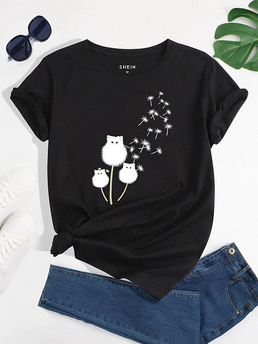 Футболка женская с принтом  48 Черная 2664088796 Днепр - изображение 1