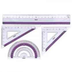 Набір лінійок "Умка" (лінійка15см + 2 трикутника+транспортир) бузков. пластик, ЛН05-15, шт Київ
