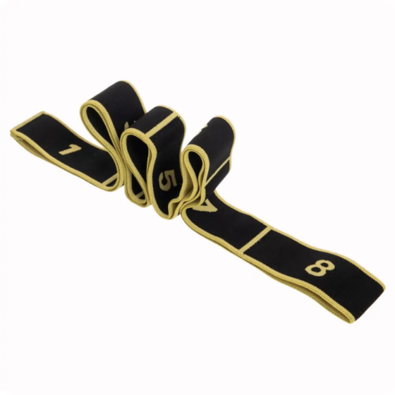 Резинка для фітнесу з петлями Queenfit 86,5 х 4см чорно-жовта Киев