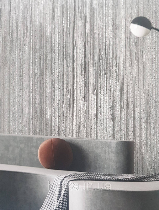 Шпалери вінілові на флізеліні гарячого тиснення DU&KA 1.06х10 вензель основа під штукатурку сірі коричневі Київ - фото 1