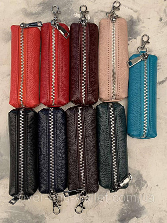Ключница длинная на молнии из натуральной кожи бирюзового цвета ST Leather Киев - изображение 5