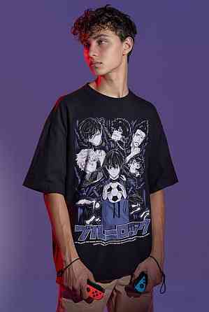 Футболка мужская аниме Блуе Локк Теам Йоикхи оверсайз (S/M/L) Черний AnimeJ0955 Днепр