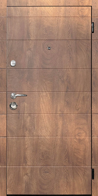 Двери квартирные, серия ЭКОНОМ модель ЭКО-1 спил дерева коньячный 860 Киев - изображение 1