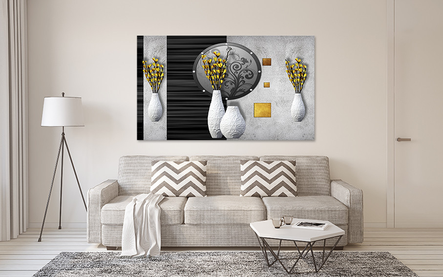 Картина холст в гостиную / спальню  Вазон з жовтими квітами   MLP_157 80х160см Киев - изображение 2