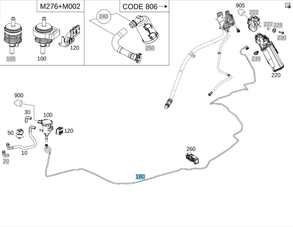 Mercedes-Benz  A1664709964 Вентиляційна трубка від клапана регенерації на абсорбер ML/GLE W166 GLE Coupe C292 Одеса - фото 2