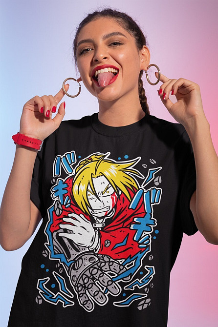 Футболка аниме Стальной алхимик оверсайз (S/M/L) Черний AnimeJ0544 Днепр - изображение 1