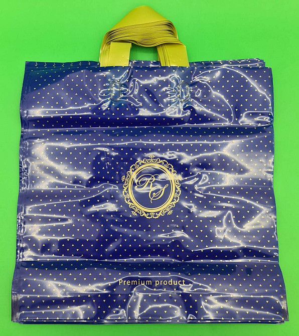 Пакет с петлевой ручкой 40*40 Лилия премиум синий (25 шт) Харьков - изображение 2