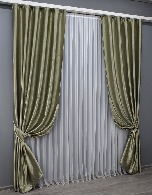 Шторная ткань софт цвет серо-бежевый 1458ш Киев - изображение 5