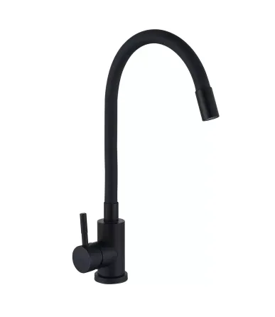 Смеситель для кухни с гибким изливом Wezer EKO4E-01-BLACK черный Киев