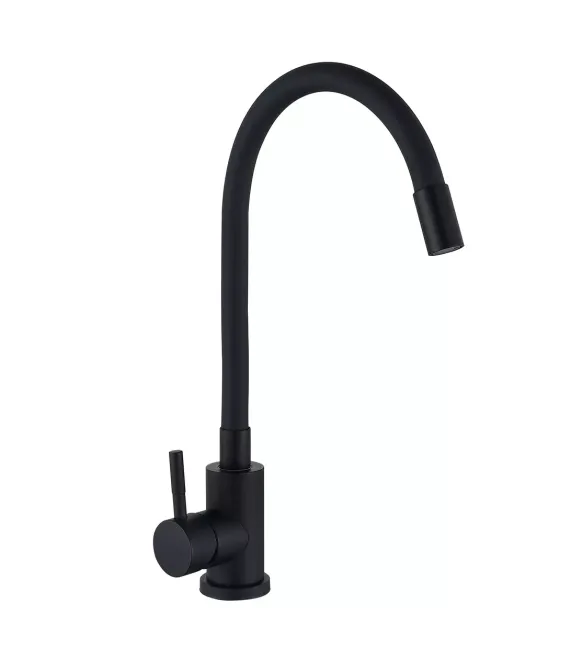 Смеситель для кухни с гибким изливом Wezer EKO4E-01-BLACK черный Киев - изображение 1
