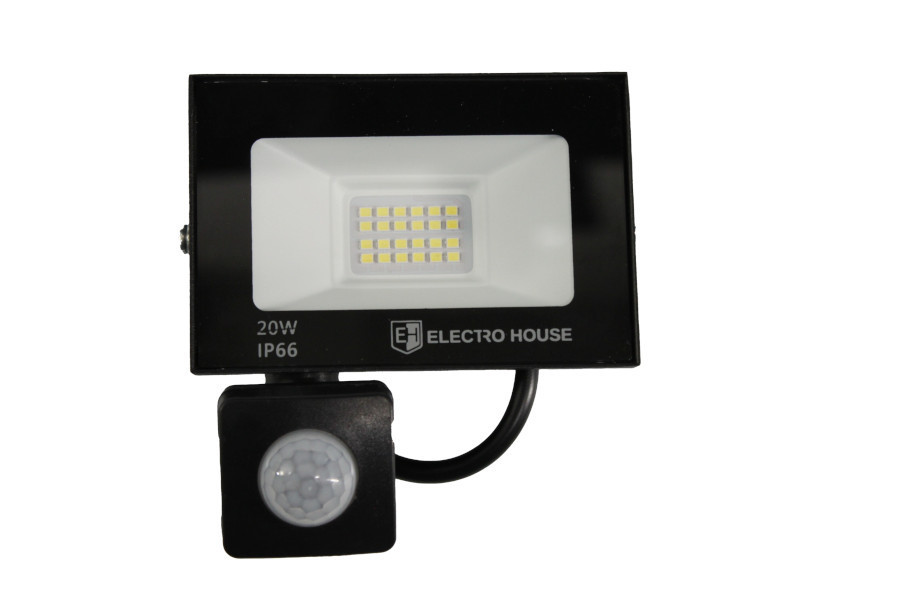 LED прожектор с датчиком движения 20Вт 2000 Лм 6500К холодный белый SMD2835 Днепр - изображение 1