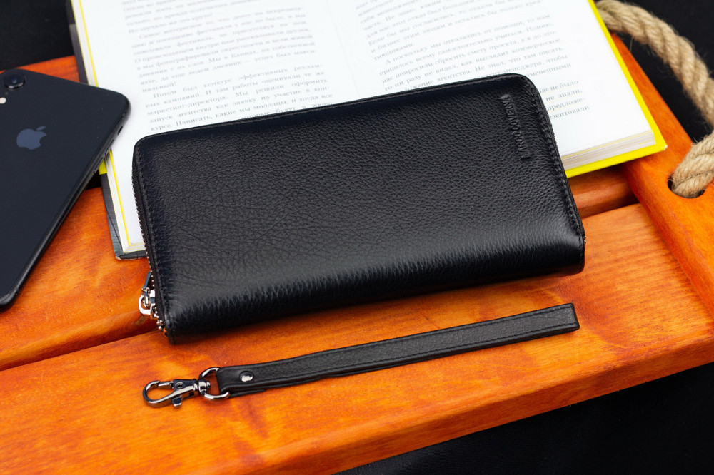 Чорний гаманець-клатч з натуральної шкіри Marco Coverna Київ - фото 9