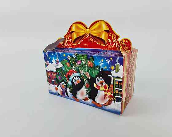 Новогодняя подарочная картонная упаковка для конфет  (800грм) №207 
