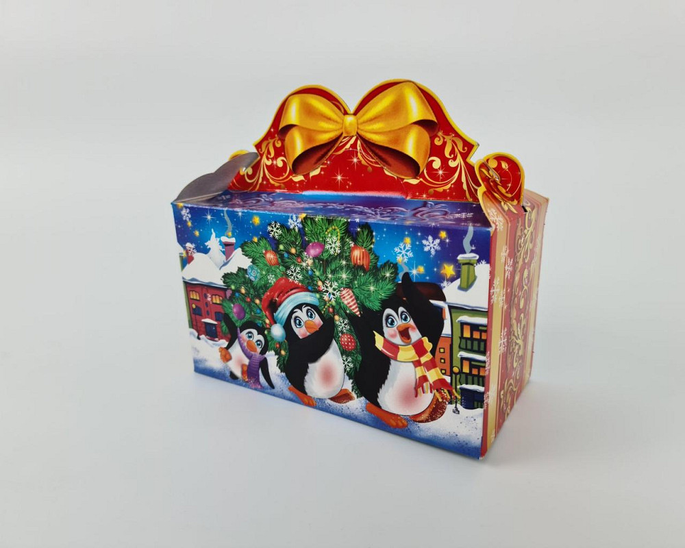 Новогодняя подарочная картонная упаковка для конфет  (800грм) №207 