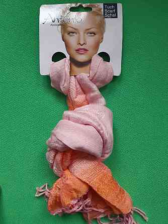 Шарф разноцветный оранжевый + розовый женский - размер шарфа приблизительно 160*60см, 100% полиэстер Киев